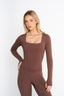 Amber Long Sleeve Top - Chocolate