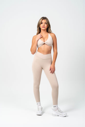 Serene V Front Essential Leggings - Almond