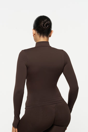 Contour Zip Jacket - Espresso