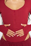 Hailey Ribbed Bodysuit - Red