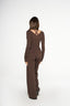 Natalia V Neck Long Sleeve - Mocha & Chocolate