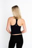 Carly Racer Back Singlet, Ribbed - Black