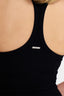 Carly Racer Back Singlet, Ribbed - Black