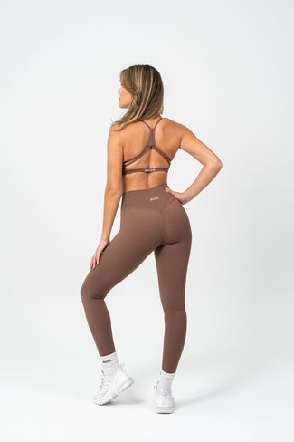 Serene V Front Essential Leggings - Chocolate