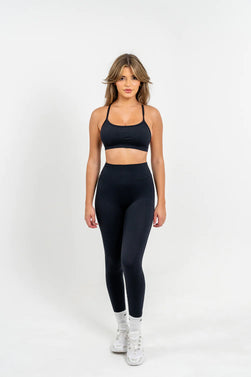 V Back Signature Leggings - Midnight