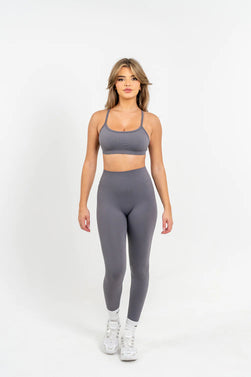 V Back Signature Leggings - Steel