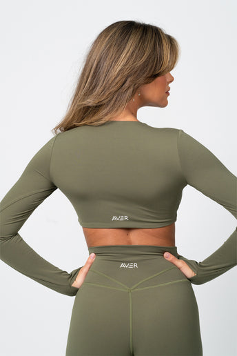 Serene Long Sleeve Crop - Fern