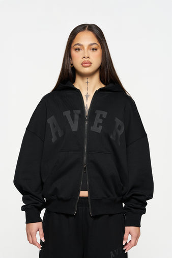 Staple Zip Up Hoodie - Black