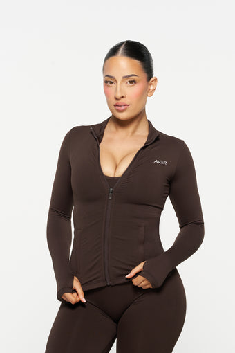 Contour Zip Jacket - Espresso