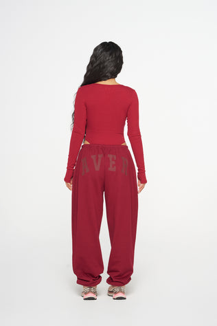 Staple Cuff Trackpants - Ruby
