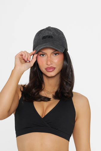 Aver® Embroidered Cap - Washed Black