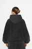 Embossed Zip Up Hoodie - Washed Black