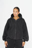 Embossed Zip Up Hoodie - Washed Black