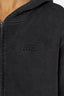 Embossed Zip Up Hoodie - Washed Black