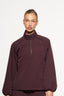 Legacy Spray Quarter Zip Jumper - Wine