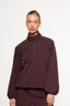 Legacy Spray Quarter Zip Jumper - Wine