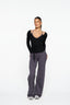 Natalia V Neck Tie Top - Black