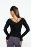 Natalia V Neck Tie Top - Black