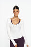Natalia V Neck Wrap Top - White