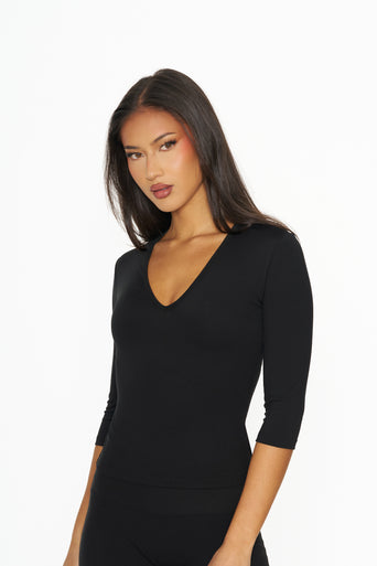 Scarlett 3/4 Sleeve Top - Midnight