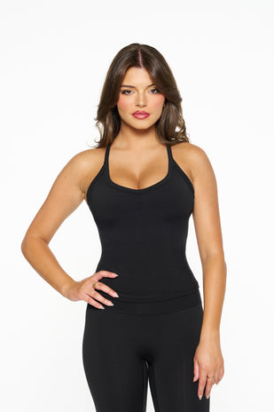 Carly Racer Back Singlet - Midnight