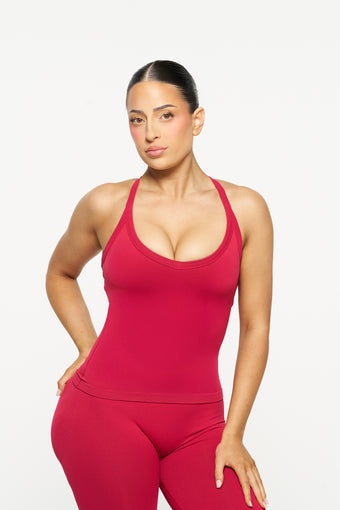 Carly Racer Back Singlet, Seamflex® - Berry