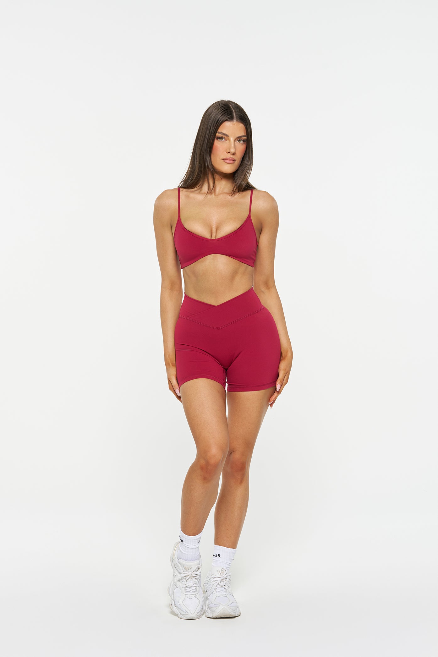 Serene V Front Essential Shorts - Raspberry