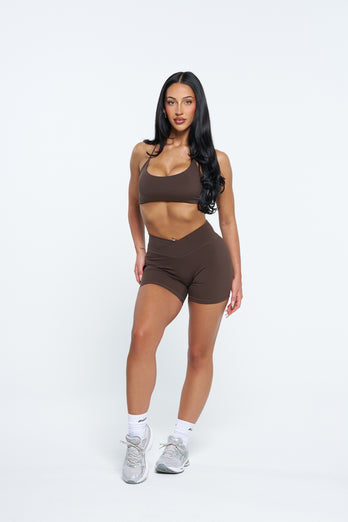 V Front Essential Shorts - Mocha