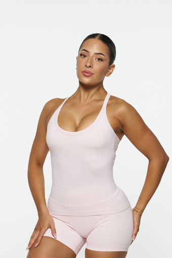 Carly Racer Back Singlet, Seamflex® - Powder Pink
