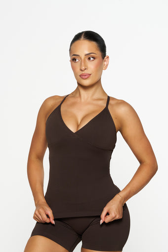 Tahlia Singlet, Seamflex® -  Espresso