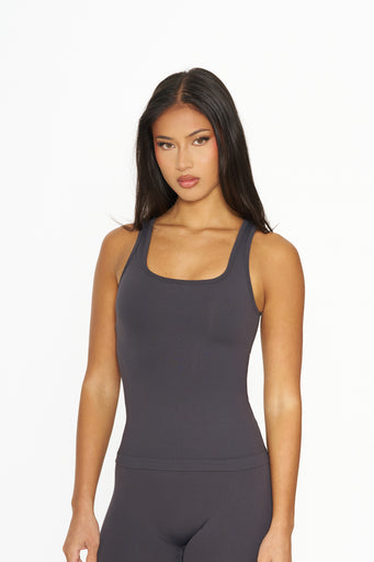 Irene Singlet - Charcoal