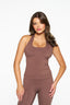 Candice Halter Neck Singlet - Chocolate