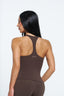Carly Racer Back Singlet - Mocha