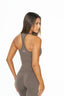 Carly Racer Back Singlet, Seamflex® - Deep Taupe
