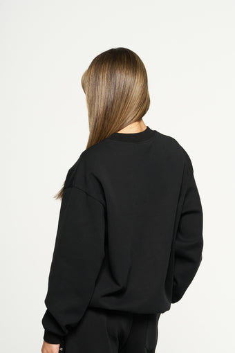 Chrome Crew Neck Jumper - Black