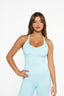 Carly Racer Back Singlet - Baby Blue