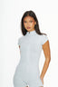 Nia Zip Up Tee - Glacier Blue
