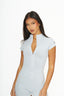 Nia Zip Up Tee - Glacier Blue