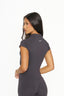 Nia Zip Up Tee - Charcoal