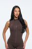 Nia Zip Up Vest - Mocha