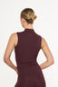 Nia Zip Up Pocket Vest - Wine