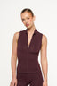 Nia Zip Up Pocket Vest - Wine