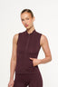 Nia Zip Up Pocket Vest - Wine