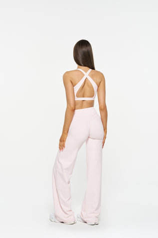 Essential Wide Leg Pants - Powder Pink