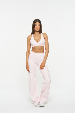 Essential Wide Leg Pants - Powder Pink