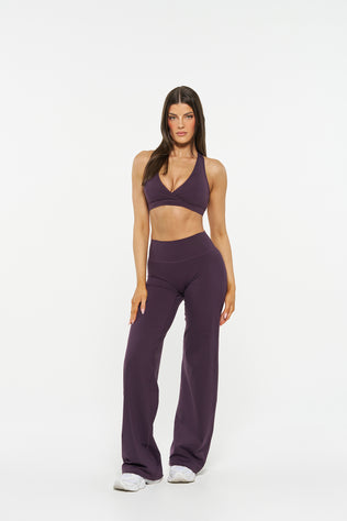 Essential Wide Leg Pants - Plum