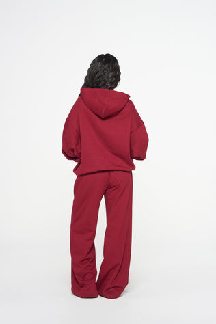 Staple Wide Leg Trackpants - Ruby