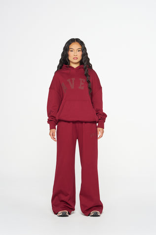 Staple Wide Leg Trackpants - Ruby