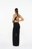 V Front Wide Leg Pants - Midnight