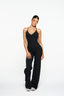 V Front Wide Leg Pants - Midnight